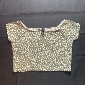 Forever 21 Floral Green Crop Top Women’s | L |